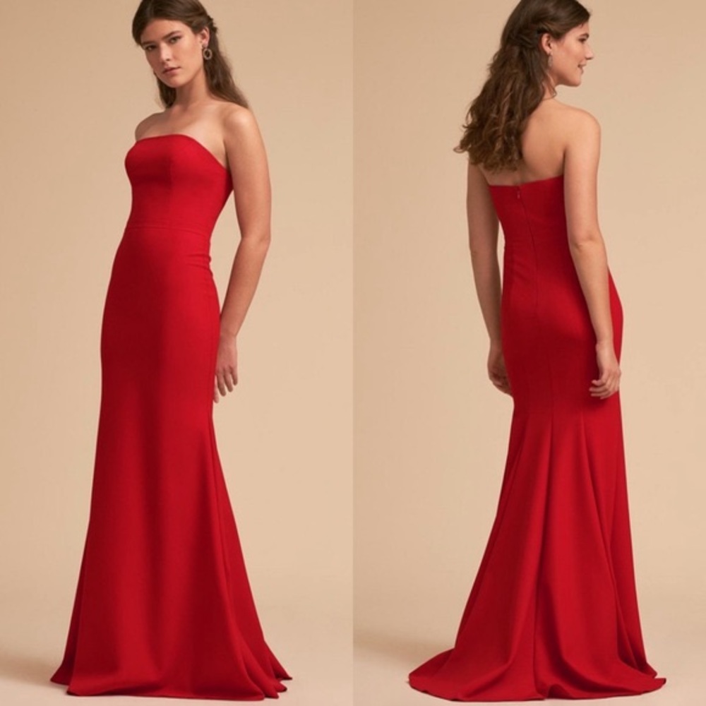 BHLDN Red Tess Fitted Strapless Gown size 4